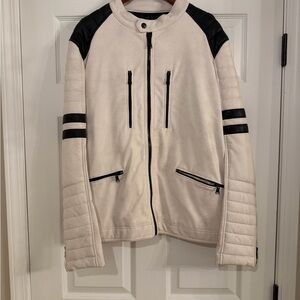 Men’s XL Express White Leather Jacket